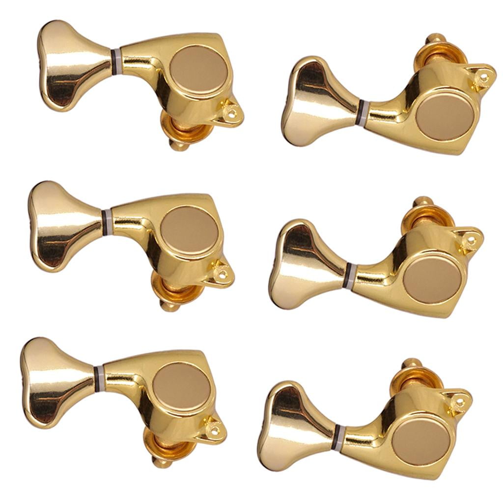 LeeQinersw 1 Pack Full Closed Acoustic Guitar Machine Heads 3R3L Fishtail Shape Handle Knob