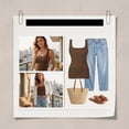 thumbnail image 6 of Women's SolideTank Tops Soft Square Neck Slim Fitted Vest Tummy Control Shapewear Beige M, 6 of 7