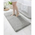 thumbnail image 3 of Gray Bathroom Runner Rug 24x59 Non Slip Fluffy Long Bath Mat for Bathroom Floor Washable Plush Luxury Bath Rug for Tub Absorbent Shower Sink Mat Bedside Rug, 3 of 18