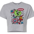 thumbnail image 3 of Marvel The Avengers - USA Sketch - Juniors Cropped Graphic T-Shirt, 3 of 5