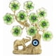 thumbnail image 1 of Turkish Blue Evil Eye Gold Fortune Tree with Elephant Figurine and Green Flowers for Home Dcor, 1 of 4