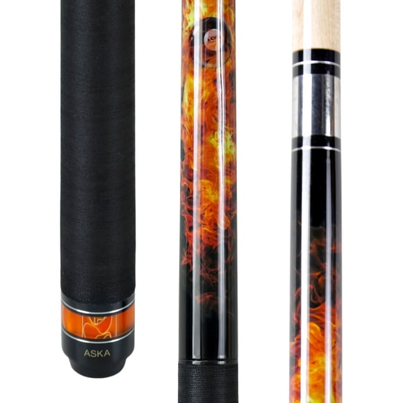 ASKA JBC Fireball Jump Break Cue Stick - 3-Piece Construction, 13mm Tip, Hard Rock Canadian Maple Shaft