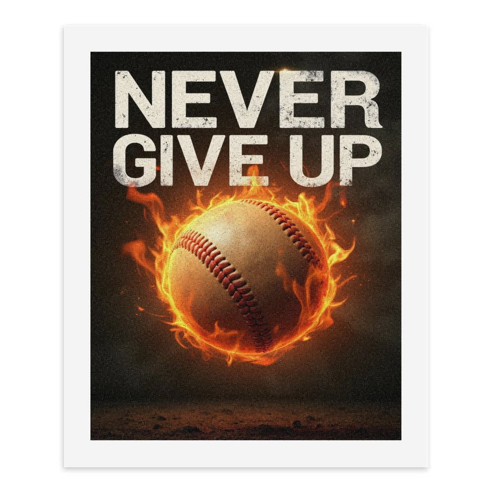 Paint by Numbers Kit for Adults, Never Give Up Burning Baseball Paint by Numbers, Easy Paint by Numbers Kit for Adults Beginner, DIY Adult Paint by Number Kits on Canvas, 12x16in Home Decor