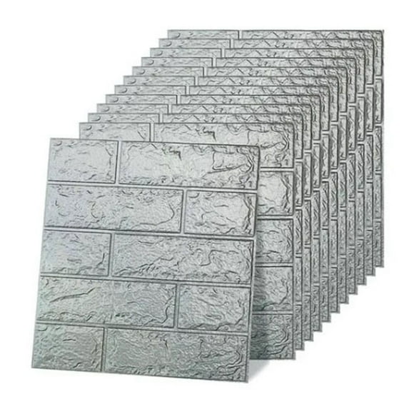 Brick Wall Sticker, Easy To Install 12PCS Smooth Surface Self Adhesive Wallpaper  for Bedroom