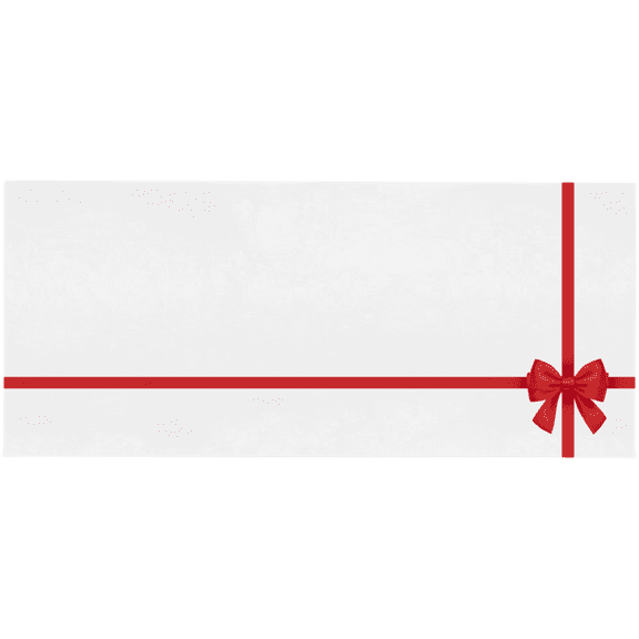 LUXPaper Currency Envelopes, 70lb, White with Red Bow, 2 7/8 x 6 1/2, 250 Pack