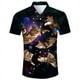 thumbnail image 2 of Camisa hawaiana con estampado de bandera estadounidense de fútbol para hombre, camisas hawaianas con estampado 3D de gato astronauta, blusas casuales con solapa, blusas de manga corta, 2 of 5