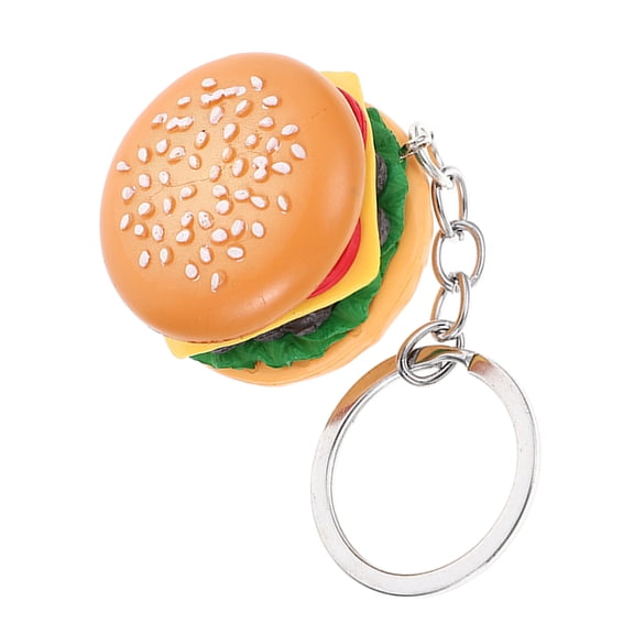 Toyvian Decorative Keychain Hamburger Keyring PVC Multi 1Set