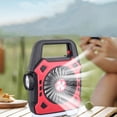 thumbnail image 3 of 1200mAh Battery Operated Fan, Portable Rechargeable Desk/Camping Fan with Light and Hook, 3 Speeds Battery Powered Outdoor Fan for Tent Car Trip Sleep Hurricane Power Outages, 3 of 4