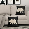 thumbnail image 3 of Bear Decorative Outdoor Pillow Covers 24x24 Inch Pack of 2 Modern Black Bear Throw Pillow Covers Mountain Forest Southwest Pillowcase Square Linen Cushion Cover for Bedroom Sofa Couch Home Decor, 3 of 6