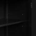 thumbnail image 6 of Vastcury 63" 4 Door Sideboard Cabinet with Geometric Line Patterns, Storage Buffet with Vintage Metal Handles for Living Rooms, Black, 6 of 10