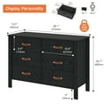 Black Dresser TV Stnd for 43 Inch TV, Wood Entertainment Center with 6