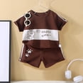 thumbnail image 2 of Bainana Toddler Boys Summer Outfit Set Cartoon Print Short Sleeve Crew Neck Tops And Shorts Set Comfortable Handsome Little Boys Summer Holiday School Casual Wear Size 18-24 Months, 2 of 3