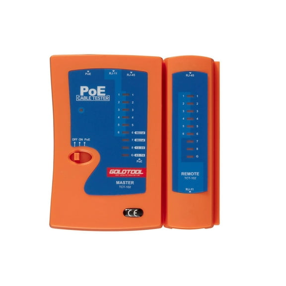 Monoprice Combo Function Cable Tester and PoE Finder, For Cable Continuity, Miswiring, Open Circuits, Short Circuits, Straight-Through Pinning, or Cross Pinning