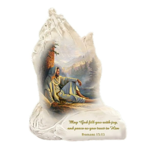 The Bradford Exchange In Gods Hands Issue #17 Praying Hands Religious Art Collectible Figurine with Art by Greg Olsen 6-inches