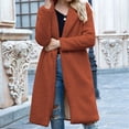 thumbnail image 1 of IROINID Manteau Mi-Long Confortable pour Femme à Revers Cranté, Couleur Unie, Ouvert à l'Avant, Manches Longues, Brun, 1 of 5