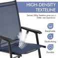 thumbnail image 3 of Topeakmart Outdoor Folding Dining Chairs with High Backrest and Armrests, Set of 2, Navy Blue, 3 of 7