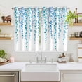 thumbnail image 2 of Blue Polka Dots Kitchen Curtains Window Panels, Watercolor Abstract Art Retro Insulated Window Treatment Curtain, Grommet Curtains for Bedroom/Living Room/Bathroom, 2 Piece 52"Wx72"L, 2 of 8