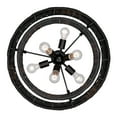 thumbnail image 2 of Golden Lighting 1084-6 BLK-BW 6 Light Erma Chandelier, Matte Black & Black Wicker, 2 of 7