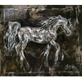 thumbnail image 2 of Wiley, Marta 13x12 Black Ornate Wood Framed with Double Matting Museum Art Print Titled - Crackle Horse Black- Dark, 2 of 4