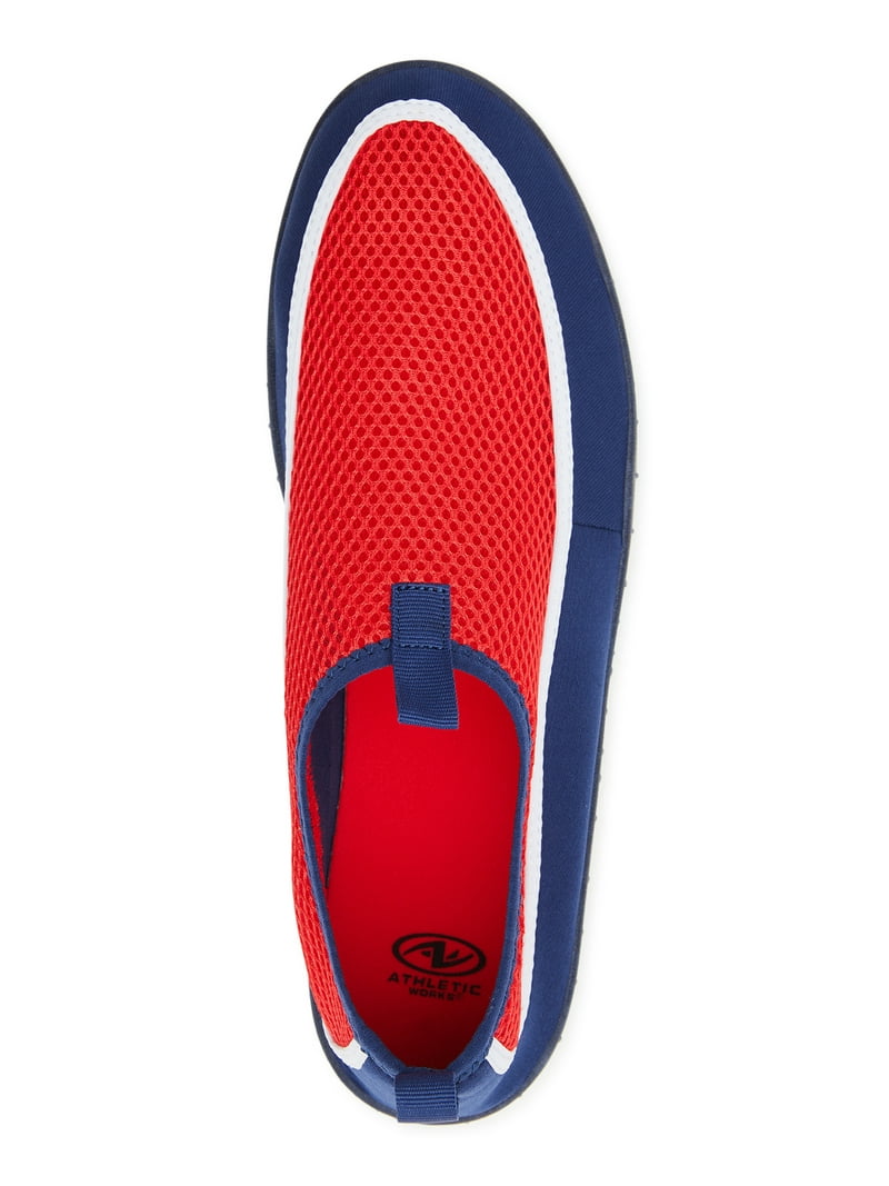 Athletic Works Men's Water Shoes Slip-On Mesh Upper Textured Sole