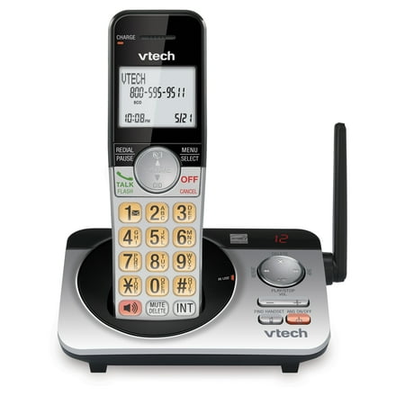 VTech Extended Range DECT 6.0 Cordless Phone with Answering System, CS5229 (Silver/Black)