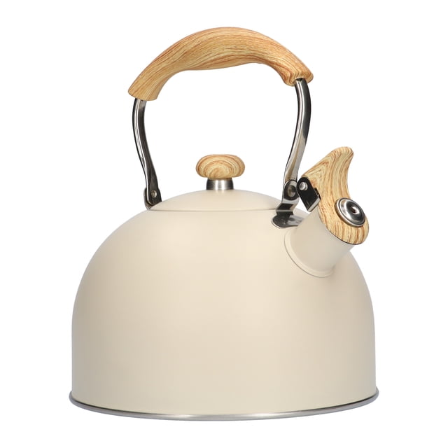 Tetera Silbante De 2,5 L, Acero Inoxidable Blanco Con Pitido Automático, Mango Ergonómico, Tetera Para Estufa De Agua, Tetera Para Estufa Eléctrica De Gas, Cocina De Inducción Scienceny HA013259-00