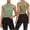 Army Green, variant on Womens Workout Shirts Open Back Cropped Yoga Tank Tops Backless Sleeveless Shirt Going out Gym Clothes