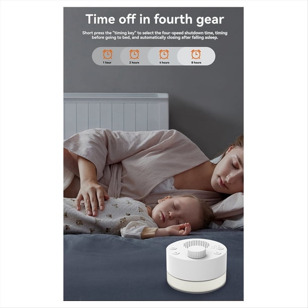 Máquina de Sonido Portátil con Luz , Máquina de Ruido para Bebés y Adultos con 24 Sonidos Relajantes, Recargable.