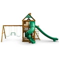 thumbnail image 6 of Gorilla Playsets Great Skye II Wooden Swing Set with 3 Slides, Rope Ladder, and 2 Wood Roofs, 6 of 16