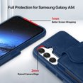 thumbnail image 7 of Petocase for Samsung Galaxy A54 5G Wallet Case,with Card Holder and 360 ° Rotatable Ring Holder,TPU Frame PU Leather Phone Cover with Back Card Slots Rugged Shockproof,Blue, 7 of 7
