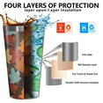 thumbnail image 3 of 16oz Tumblers Autumn Fall Leaves Pattern Stainless Steel Vacuum Insulated Double Wall Travel Tumbler Cups Mug with Lid and Straw,Cleaning Brush for Coffee,Tea, 3 of 4