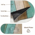 thumbnail image 6 of 2'x6' Rug Runners for Hallways Kitchen, Teal Brown Wooden Non Slip Entryway Beside Floor Carpet Runner, Farmhouse Vertical Striped Art Washable Laundry Room Bedroom Throw Rugs Mat for Family Pet, 6 of 8