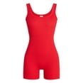 thumbnail image 4 of No Boundaries Cotton Stretch Ribbed Cozy Romper, Women’s XS-XXXL, 4 of 5