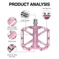 thumbnail image 6 of BUCKLOS Mountain Bike Pedals 9/16", DU+Sealed Bearing Flat Platform Bicycle Pedals, CNC Aluminum Alloy Wide MTB Pedals, Anti‑Slip Pins, Waterproof Dustproof for MTB BMX Folding Bikes, 6 of 9