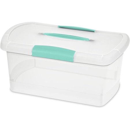 RTYJGD Clear Storage Boxes Stackable Plastic Organizer Bins with Latching Lids & Handles - Transparent Containers for Home/Office Jewelry Stationery & Small Items 18 Pack