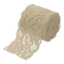 Uxcell Lace Trim 5 Yards 2 inch Flower Elastic Lace Ribbons for Craft Gift Package Decoration Wedding Headbands Khaki