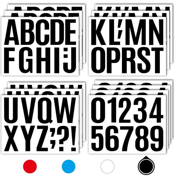 WJH 4 inch Reflective Vinyl Letter Kit, 15 Self-Adhesive Stickers for Mailbox or Signs