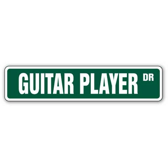GUITAR PLAYER Aluminum Street Sign band case pick rock roll | Indoor/Outdoor |  30" Wide