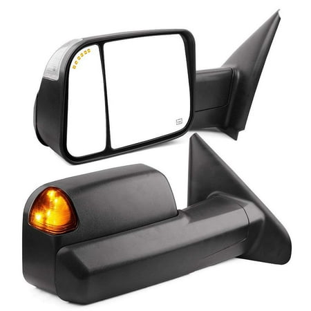 Turn Signal Mirror Lights Arrows (Towing Mirrors Compatible for Dodge Ram, YITAMOTOR Power Heated Arrow Turn Signal Light Tow Mirrors, for 2002-2008 Dodge Ram 1500, 2003-2009 Dodge Ram 2500)