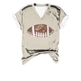 thumbnail image 4 of Women's Fashion Rugby Print V Neck Short Sleeve Printed T Shirt Top, 4 of 4