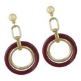 thumbnail image 5 of Pendientes de gota de doble grande vintage cuelgan mujeres niñas boda gris marrón Sunnimix Double Circle Drop Earrings, 5 of 5