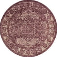 thumbnail image 1 of Unique Loom Tapis de Bordure Isabella Haut-Bas 5' x 5' Rond Violet/ivoire, 1 of 1