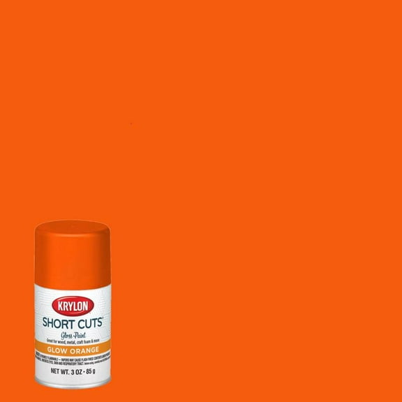 6 Pc, Krylon Short Cuts Gloss Glow Orange Spray Paint 3 Oz