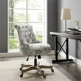 thumbnail image 2 of Linon Sinclair Wood Base Adjustable Rolling Office Chair in Floral Gray Fabric, 2 of 12