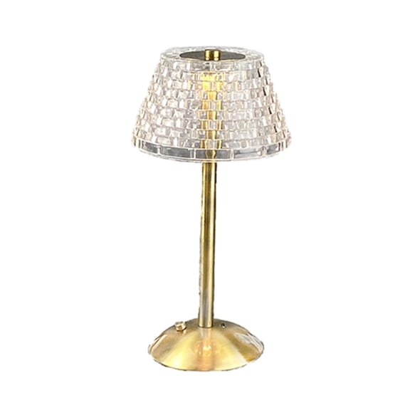 Tunhigl Crystal Clear LED Desk Lamp with 3 Color Dimmable Lighting for Home Office Bedroom Bar Table Night Light Acrylic Modern Decor Gold