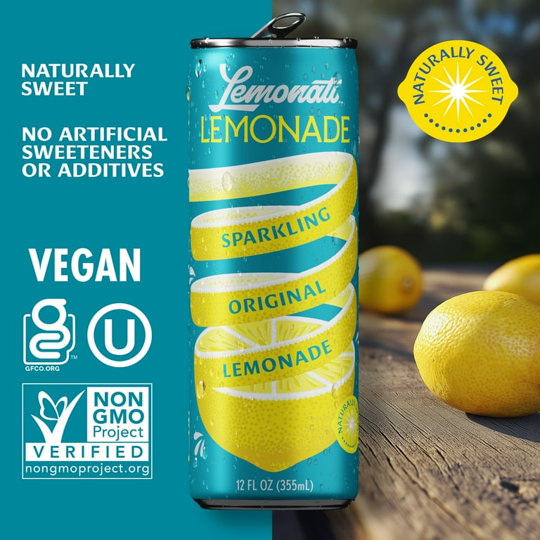 Lemonati Sparkling Original Lemonade, Low Cal, Low Sugar, Crisp