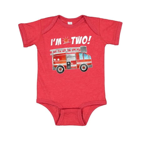 

Inktastic I m 2 Fire Truck 2nd Birthday Gift Baby Boy or Baby Girl Bodysuit