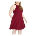 thumbnail image 3 of Speechless Womens Plus Juniors Halter Mini Dress Purple 22, 3 of 4