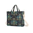 thumbnail image 7 of FORMRS Womens Corduroy Tote Bag Crossbody Shoulder Handbag with Pocket, Gold Peacock Pattern, 7 of 7