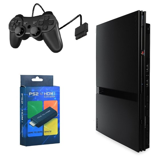 Restored Sony Playstation 2 PS2 Console Slim - HDMI Adapter